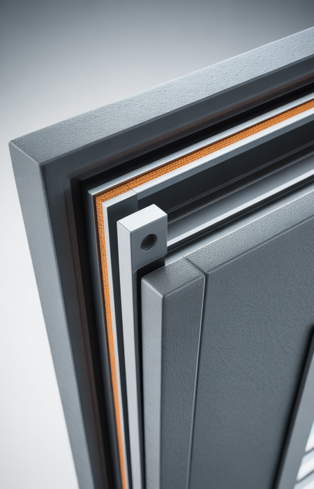 close-up detail of fire door